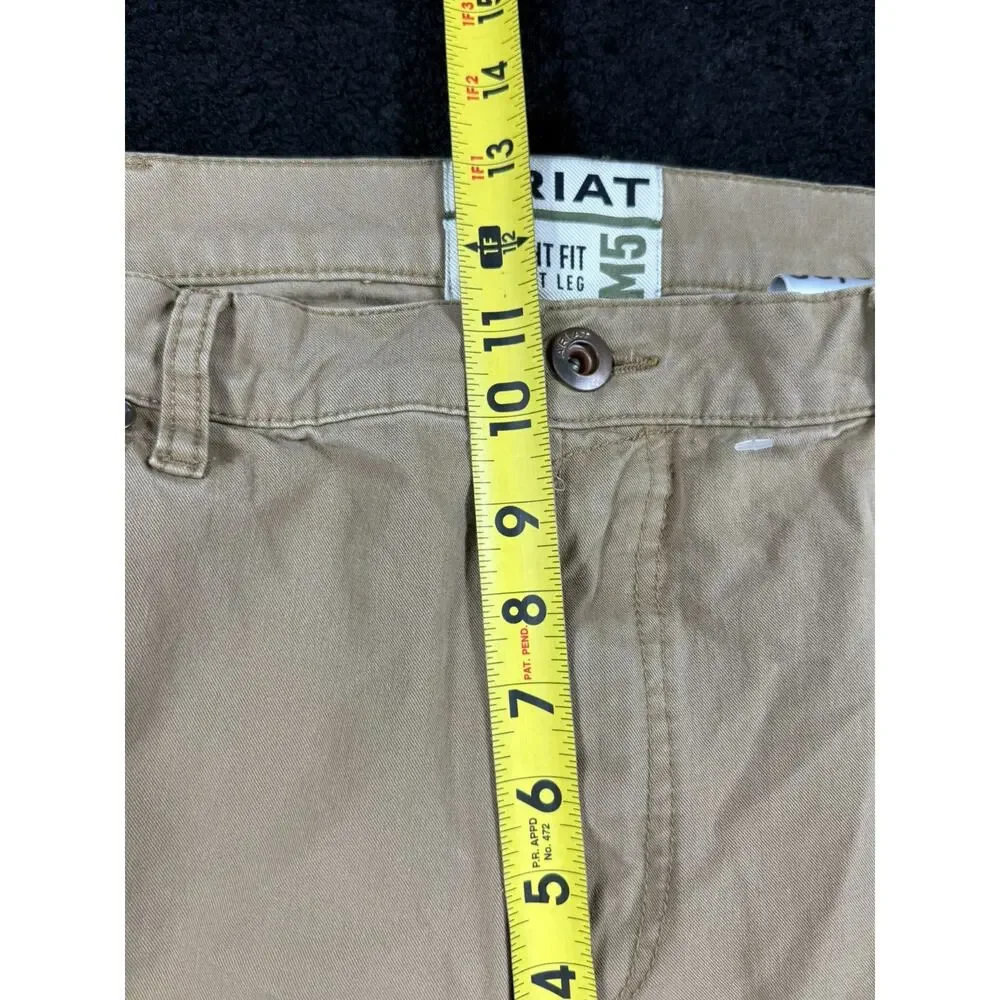 Ariat M5 Jeans Mens 38x34 Brown Denim Straight Leg Workwear Stretch Cotton